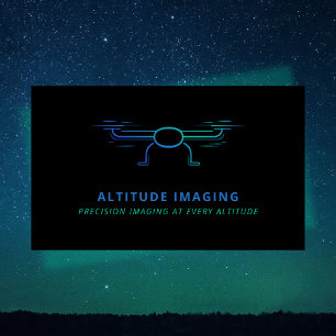 Carte De Visite Drone Business Pilot UAV Photographie noir