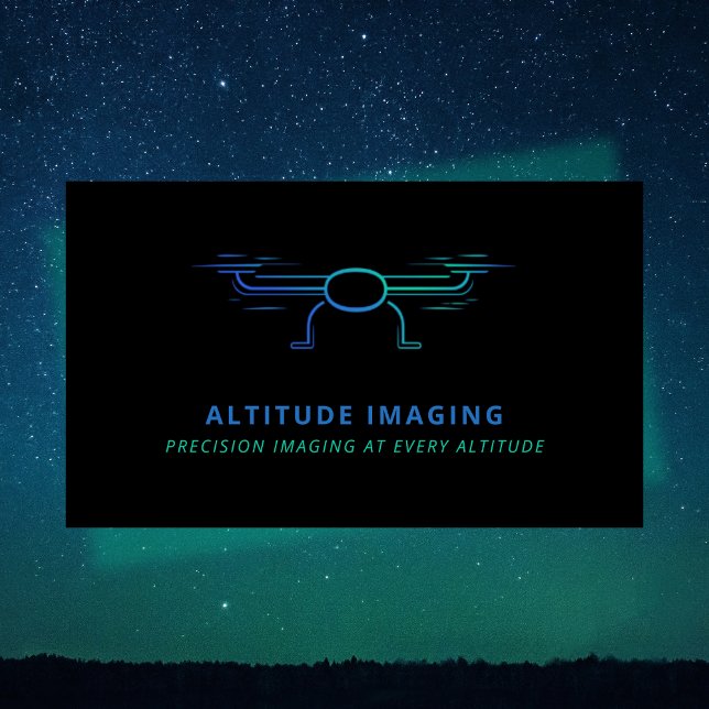 Carte De Visite Drone Business Pilot UAV Photographie noir (Créateur téléchargé)