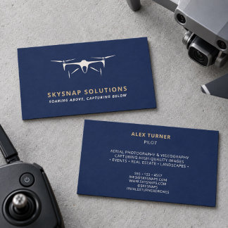 Carte de visite drone UAV Pilote Bleu marine moder