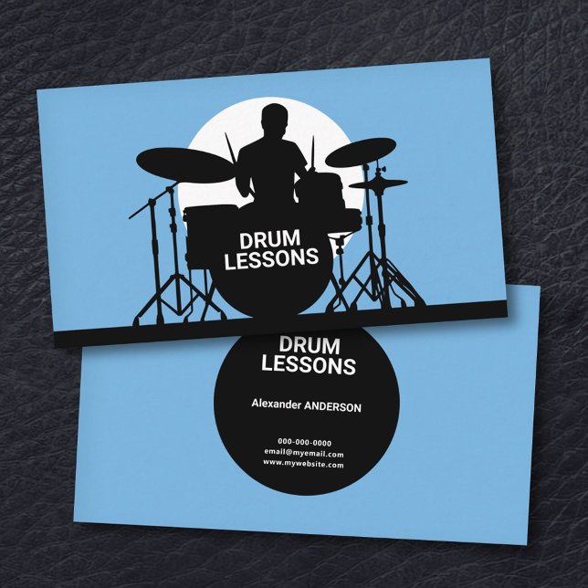 Carte De Visite Drum Lessons (Drum Lessons Business Card)