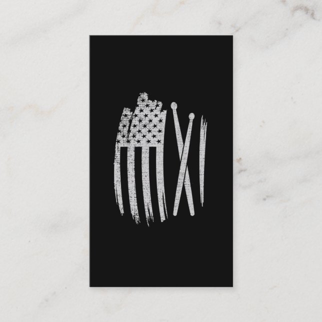 Carte De Visite  Drummer American Flag Drumming (Devant)