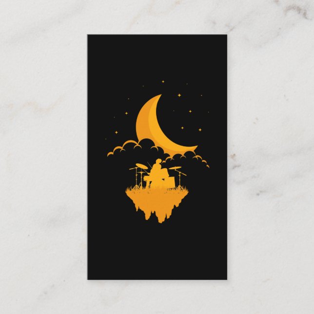 Carte De Visite Drummer Lune solo Drum Set Dream (Devant)