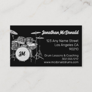Carte De Visite Drummer Musician Drum Kit Music Teacher Drummer