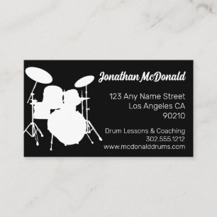Carte De Visite Drummer Musician Drum Kit Music Teacher Drummer