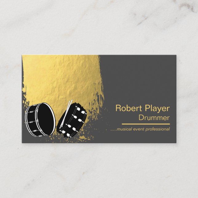 Carte De Visite Drummer Percussionist Musical Événement Drums Djs (Devant)