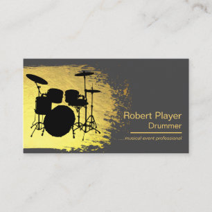Carte De Visite Drummer Percussionist Musical Événement Drums Djs