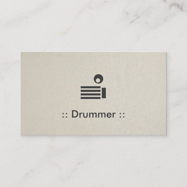 Carte De Visite Drummer Simple Élégant Professionnel (Devant)