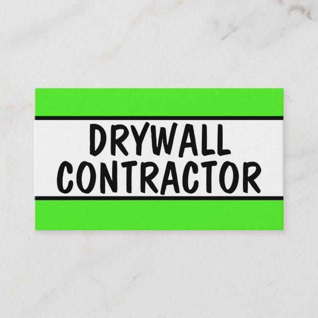 Carte De Visite Drywall Entrepreneur Neon Green (Devant)