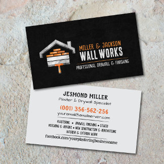 Carte De Visite Drywall Plastering Services Watercolor art