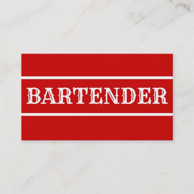 Carte de visite du barman (Devant)