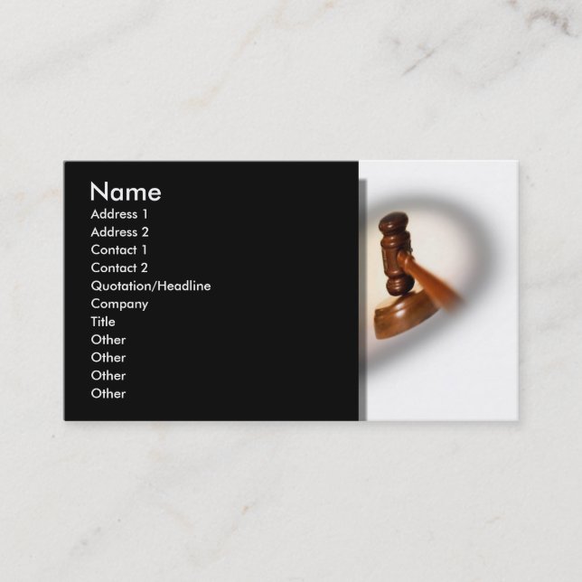 Carte de visite du bureau du droit (Devant)