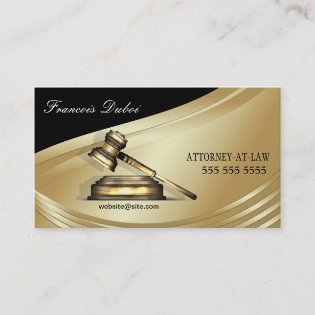 Carte de visite du cabinet d'avocats Gavel (Devant)