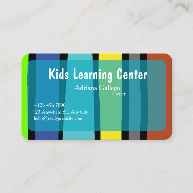 carte de visite du centre d'apprentissage pour enf (Devant)