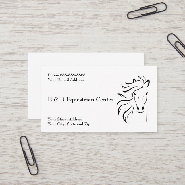 Carte de visite du centre équestre (Devant/Arrière en situation)