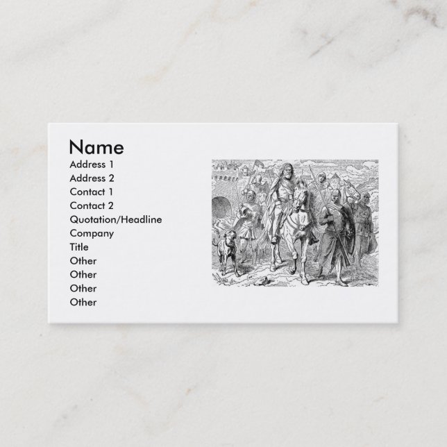 Carte de visite du Chevalier médiéval (Devant)