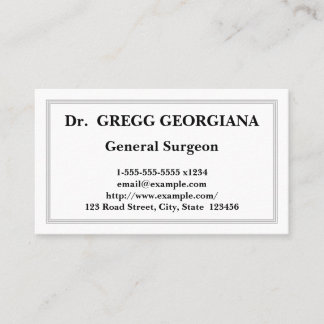 Carte de visite du chirurgien général de Plain