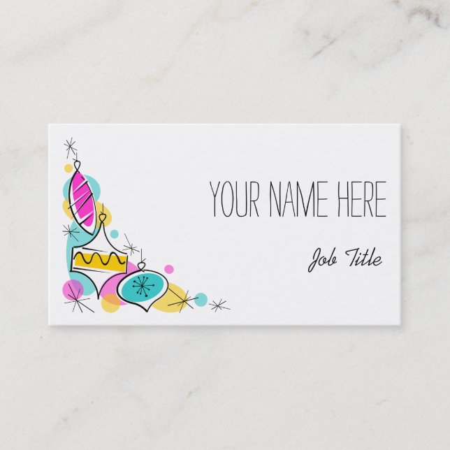 Carte de visite du coin Arbre rétro (Devant)