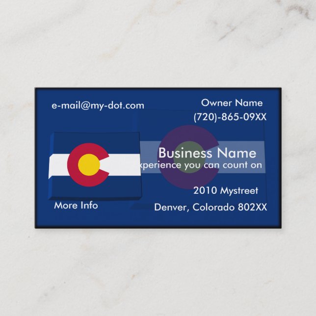 Carte de visite du Colorado (Devant)