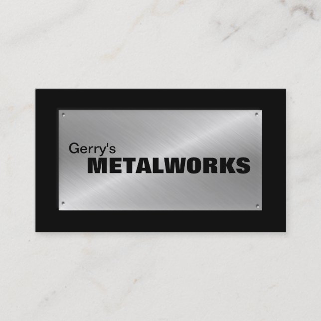 Carte de visite du commerce de tôle - noir et (Devant)