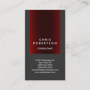 Carte de visite du consultant en mode gris rouge