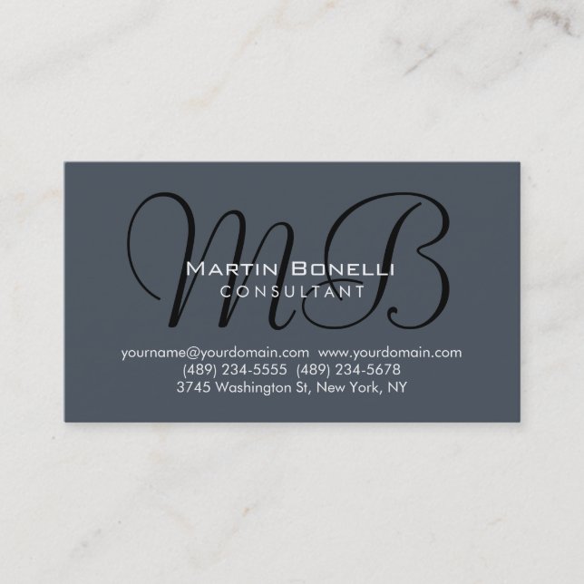 Carte de visite du consultant en monographie gris  (Devant)
