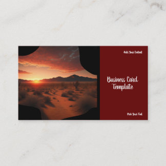 Carte de visite du coucher de soleil du paysage ph