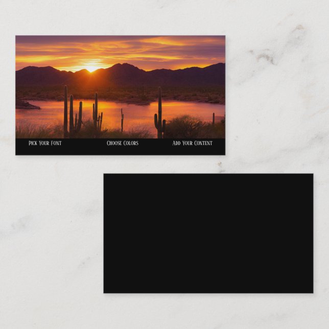 Carte de visite du désert Tucson Sunset (Devant / Derrière)