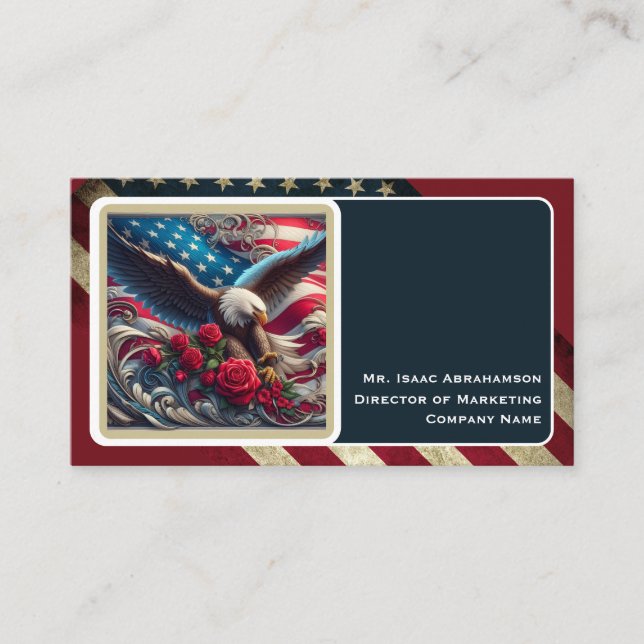 Carte de visite du drapeau américain patriotique (Devant)