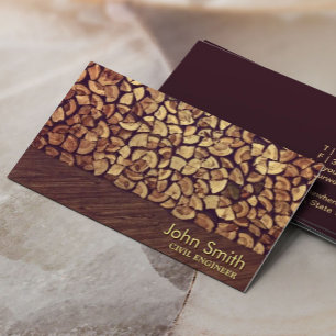 Carte de visite du génie civil en bois de chauffag