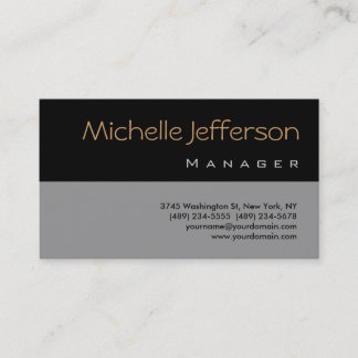 Carte de visite du gestionnaire Black Manager élég