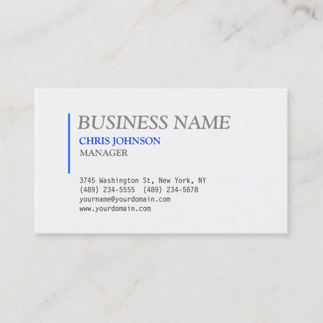 Carte de visite du gestionnaire de choix bleu et b (Devant)
