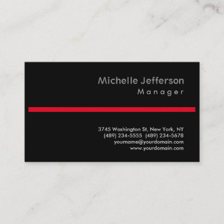 Carte de visite du gestionnaire tendance Black Red