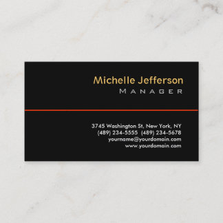 Carte de visite du gestionnaire tendance Black Sty