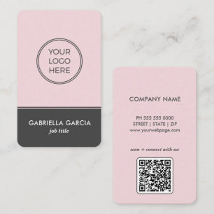 Carte de visite du logo commercial moderne rose Gr