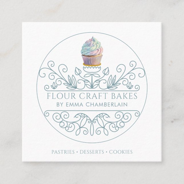 Carte de visite du logo de boulangerie Baker's Cup (Devant)