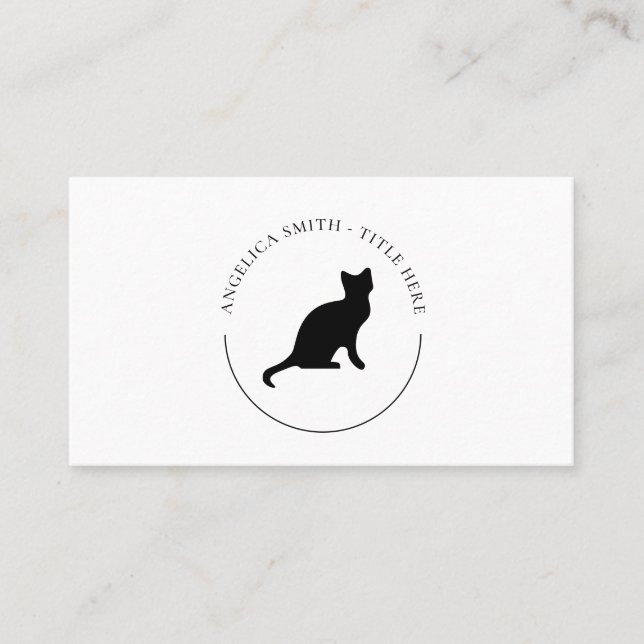 Carte de visite du logo de la silhouette du chat n (Devant)