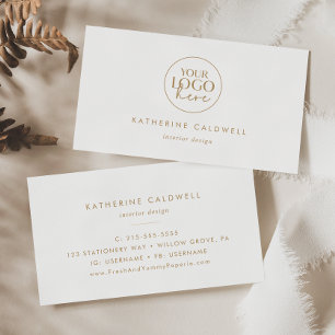 Carte de visite du logo de la typographie or chic