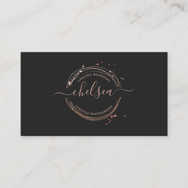 Carte de visite du logo rose Gold (Devant)