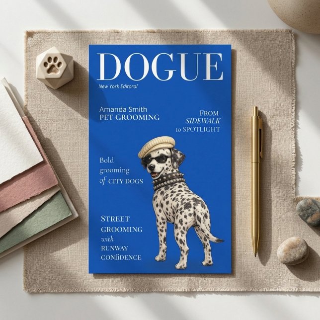 Carte de visite du magazine Dogue dalmate bleu de  (Créateur téléchargé)