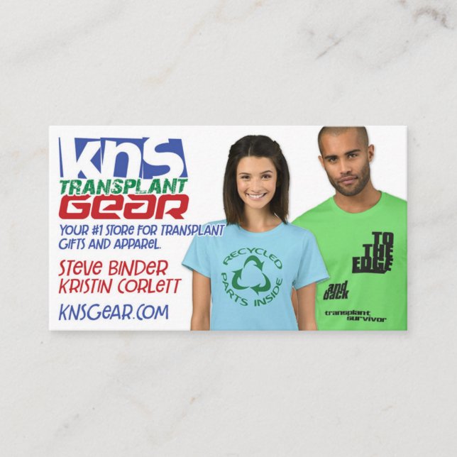 Carte de visite du matériel de transplantation KNS (Devant)