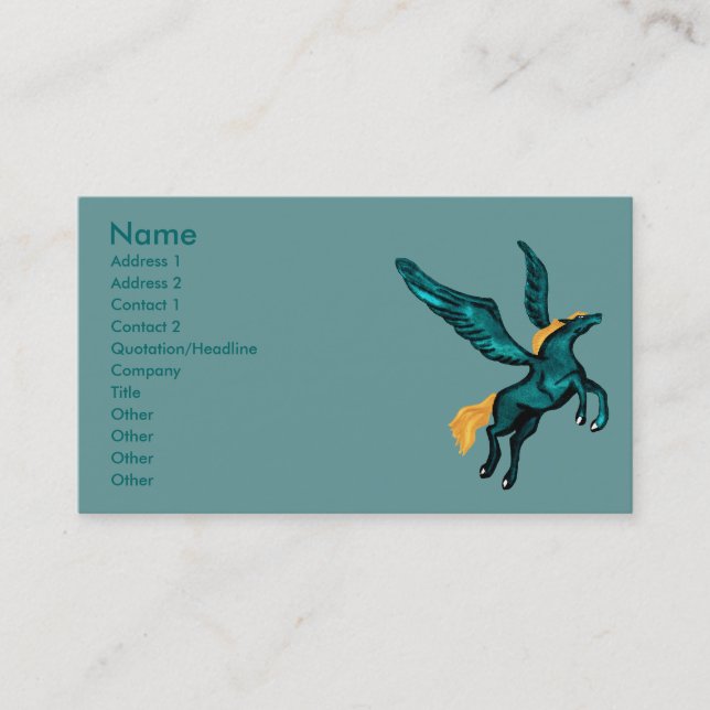 Carte de visite du Pegasus (Turquoise) (Devant)