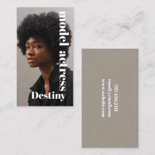 Carte de visite du photographe de tête de modèle