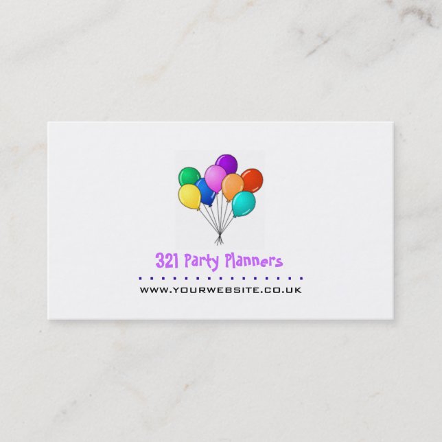 Carte de visite du planificateur de fête (logo de  (Devant)