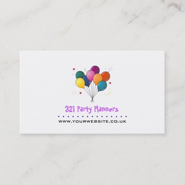 Carte de visite du planificateur de fête (logo de  (Devant)