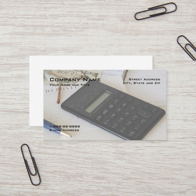 Carte de visite du planificateur financier (Devant/Arrière en situation)