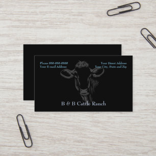 Carte de visite du ranch de la ferme des bovins