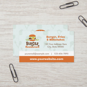 Carte de visite du restaurant Burger