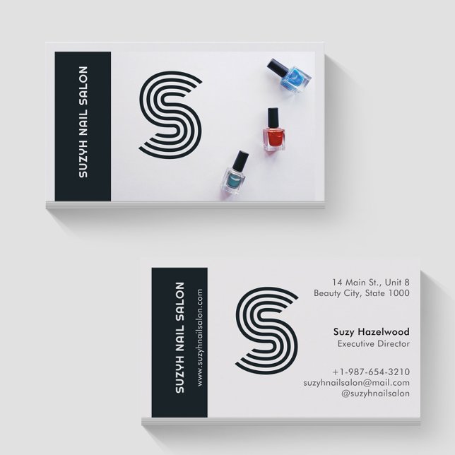 Carte de visite du salon à ongles polonais moderne (Créateur téléchargé)