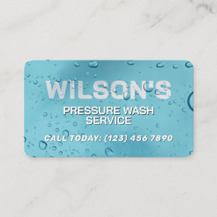 Carte de visite du service de lavage à l'eau bleue