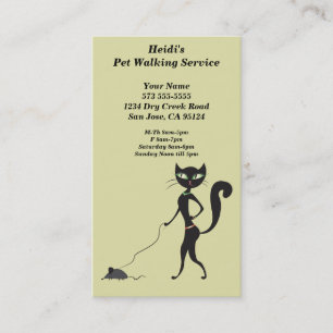 Carte de visite du service de marche pour animaux